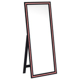 Windrose 28 x 67 Inch Tempered LED Standing Mirror Black - Tampa Furniture Outlet