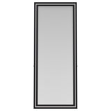 Windrose 28 x 67 Inch Tempered LED Standing Mirror Black - Tampa Furniture Outlet