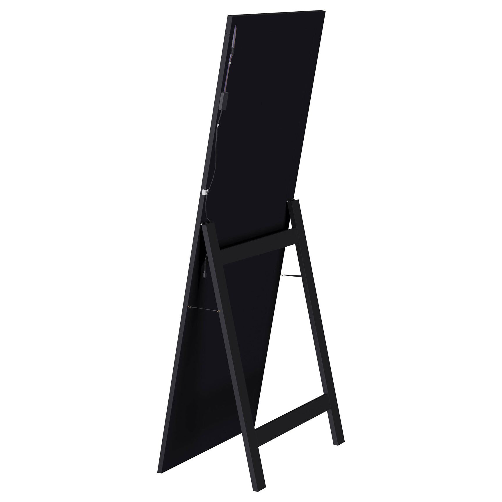 Windrose 28 x 67 Inch Tempered LED Standing Mirror Black - Tampa Furniture Outlet