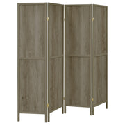 Tampa Furniture Outlet - Coaster - Deepika 4-Panel Room Divider Folding Screen Grey Driftwood - 961415