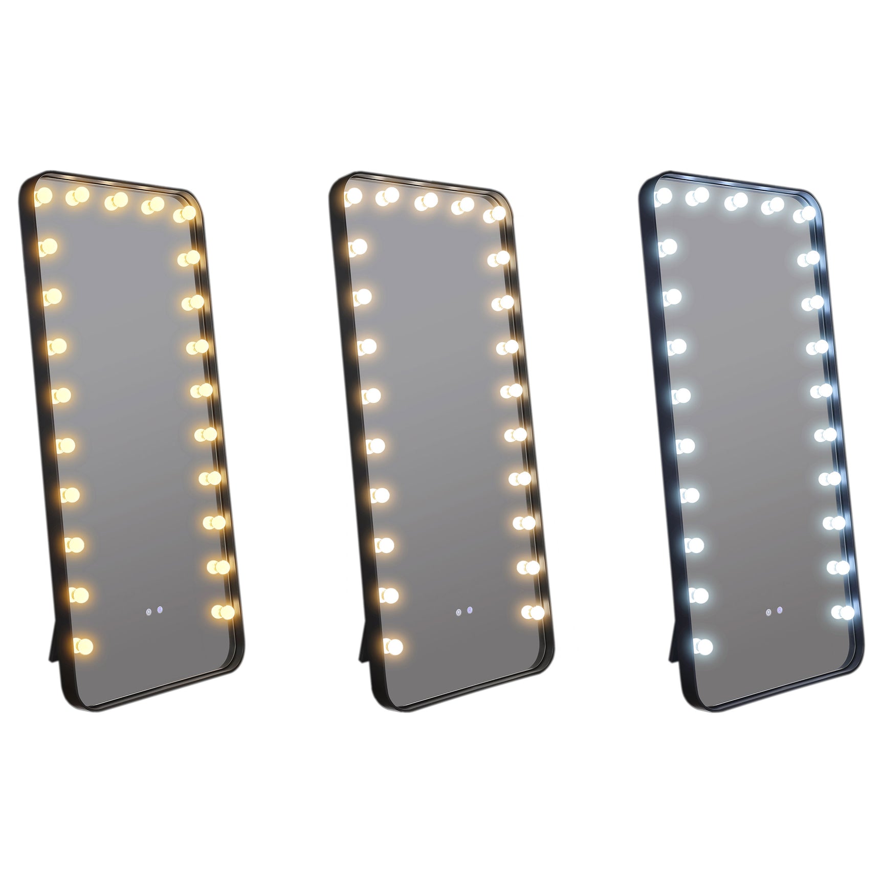 Canton 32 x 71 Inch LED Standing Mirror with Speakers Black - Tampa Furniture Outlet