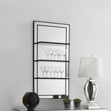 Oriel 24 x 47 Inch Rectangular 3-Shelf Wall Mirror Silver - Tampa Furniture Outlet