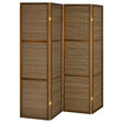 Tampa Furniture Outlet - Coaster - Browning 4-panel Bamboo Room Divider Folding Screen Walnut - 961638