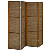 Tampa Furniture Outlet - Coaster - Browning 4-panel Bamboo Room Divider Folding Screen Walnut - 961638
