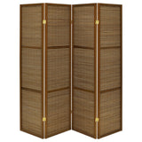 Browning 4-panel Bamboo Room Divider Folding Screen Walnut - Tampa Furniture Outlet
