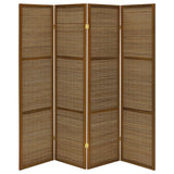 Browning 4-panel Bamboo Room Divider Folding Screen Walnut - Tampa Furniture Outlet
