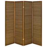 Browning 4-panel Bamboo Room Divider Folding Screen Walnut - Tampa Furniture Outlet