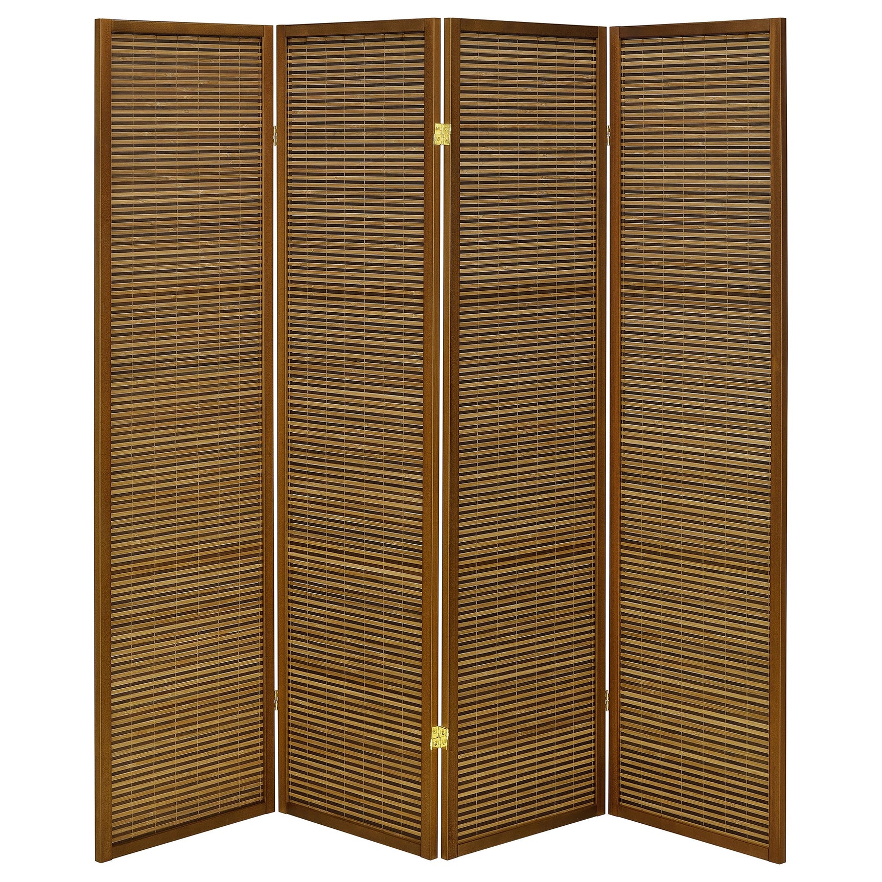 Browning 4-panel Bamboo Room Divider Folding Screen Walnut - Tampa Furniture Outlet