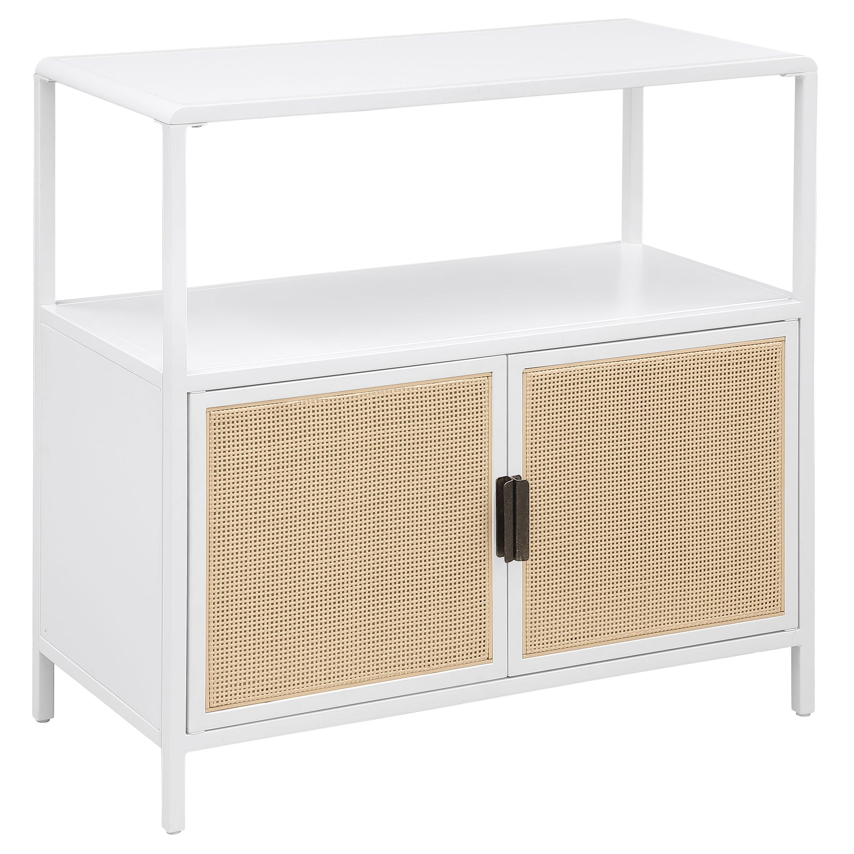 Tampa Furniture Outlet - Coaster - Amherst 2-door Radio Weave Cane Metal Accent Cabinet White - 961642