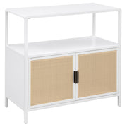 Tampa Furniture Outlet - Coaster - Amherst 2-door Radio Weave Cane Metal Accent Cabinet White - 961642