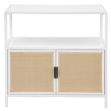 Amherst 2-door Radio Weave Cane Metal Accent Cabinet White - Tampa Furniture Outlet