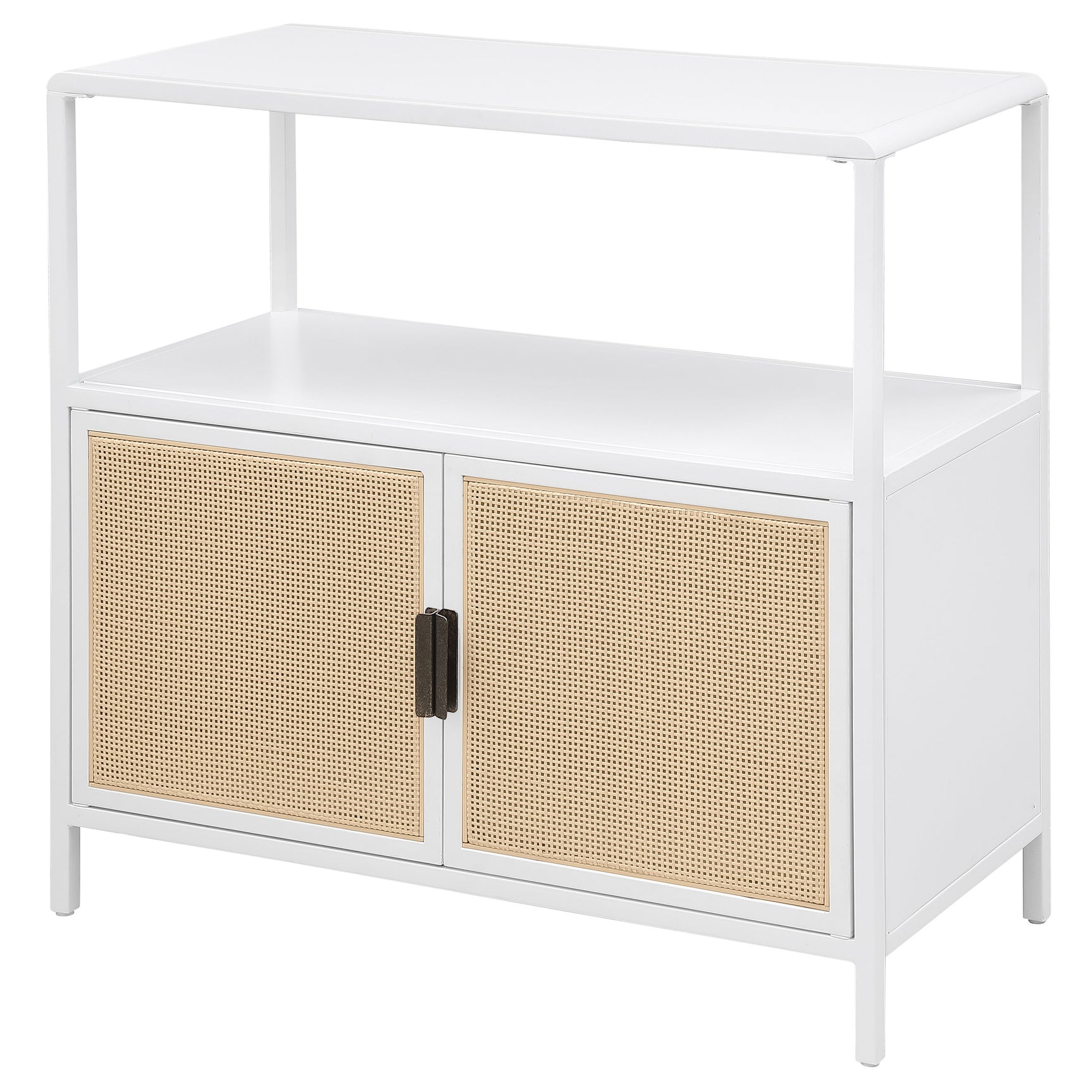 Amherst 2-door Radio Weave Cane Metal Accent Cabinet White - Tampa Furniture Outlet