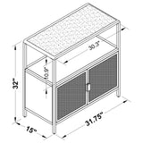 Amherst 2-door Radio Weave Cane Metal Accent Cabinet White - Tampa Furniture Outlet