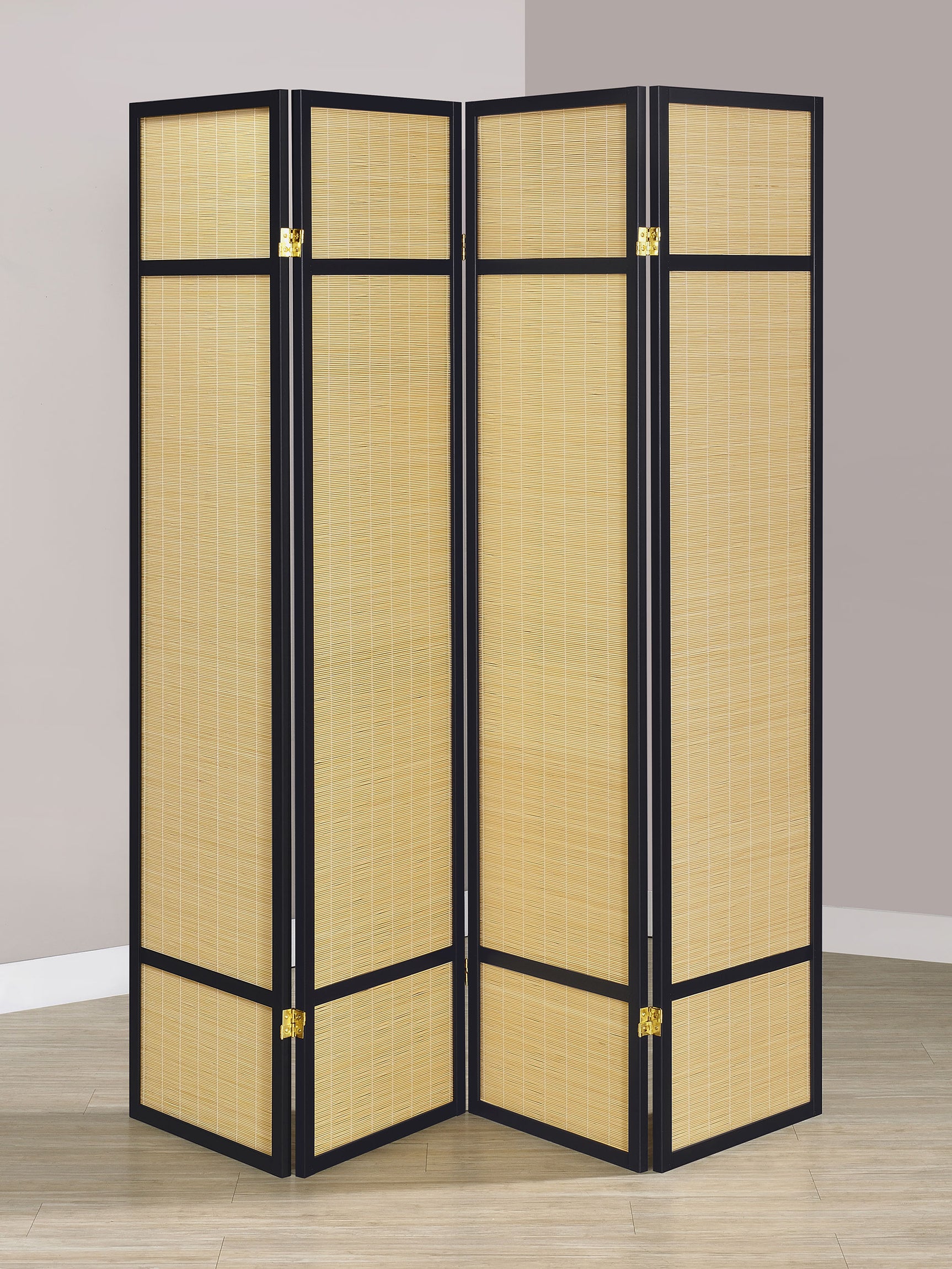 Pearce 4-panel Bamboo Room Divider Folding Screen Natural - Tampa Furniture Outlet