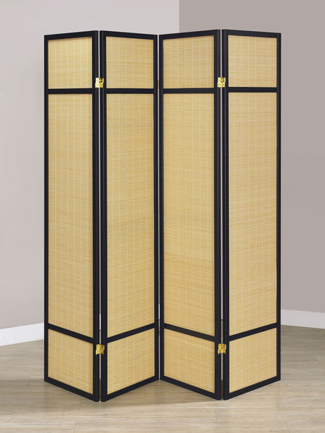 Pearce 4-panel Bamboo Room Divider Folding Screen Natural - Tampa Furniture Outlet