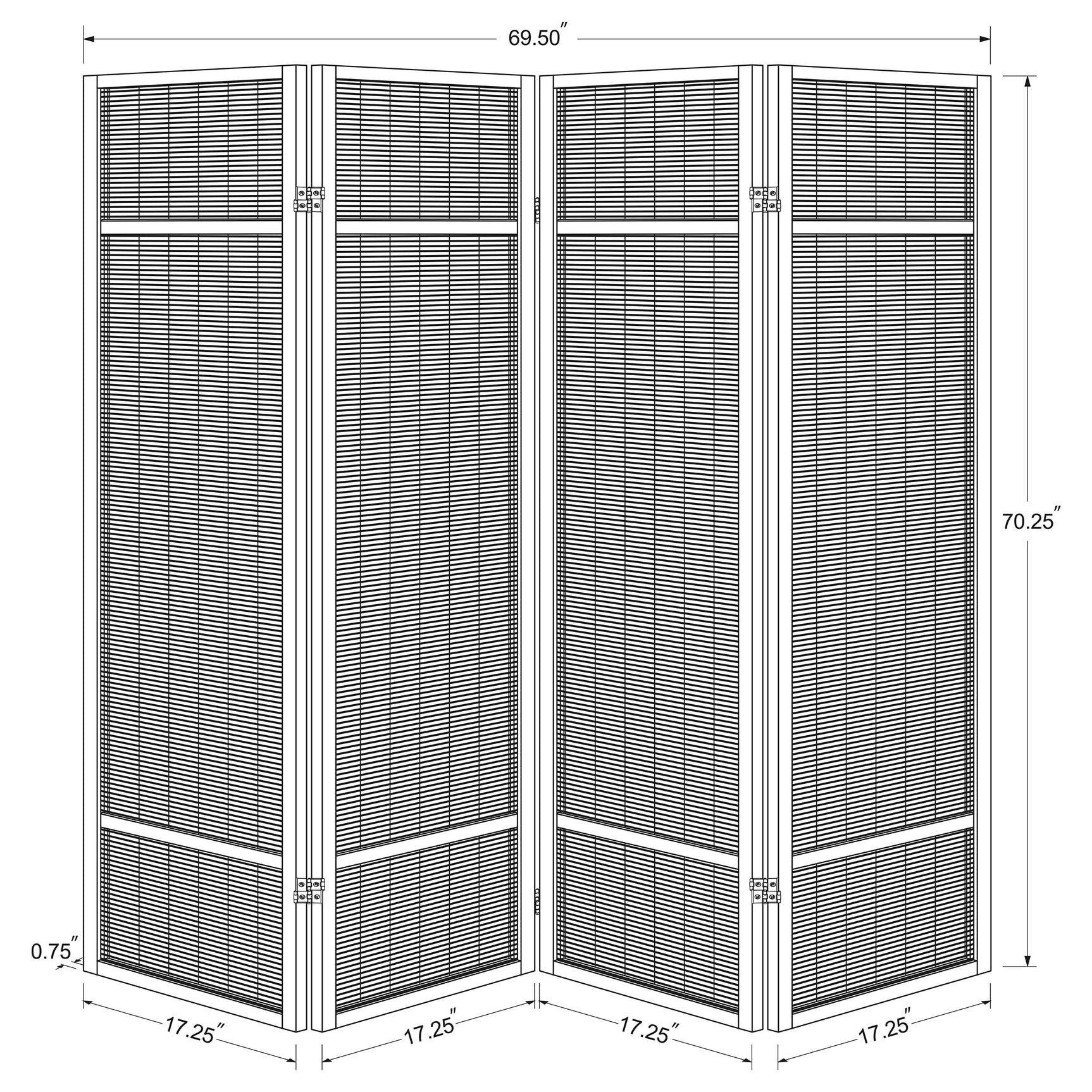 Pearce 4-panel Bamboo Room Divider Folding Screen Natural - Tampa Furniture Outlet