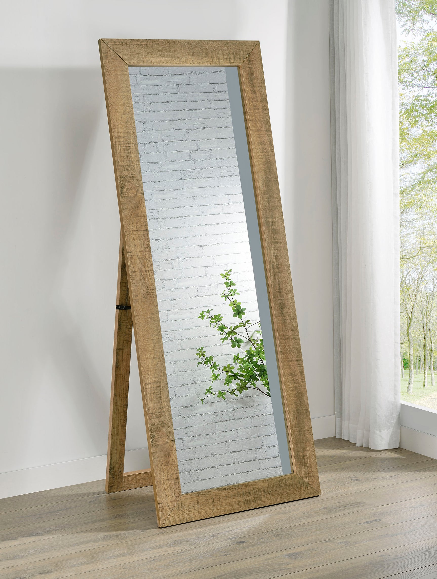 Cadence Tempered Glass Full Length Standing Mirror Mango - Tampa Furniture Outlet