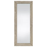 Cadence Tempered Glass Full Length Mirror Grey Washed Oak - Tampa Furniture Outlet