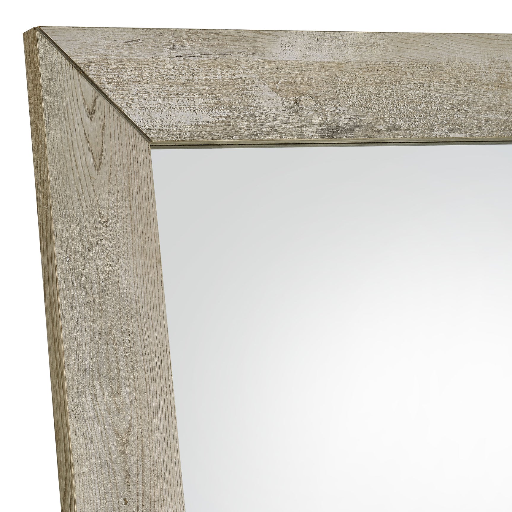 Cadence Tempered Glass Full Length Mirror Grey Washed Oak - Tampa Furniture Outlet