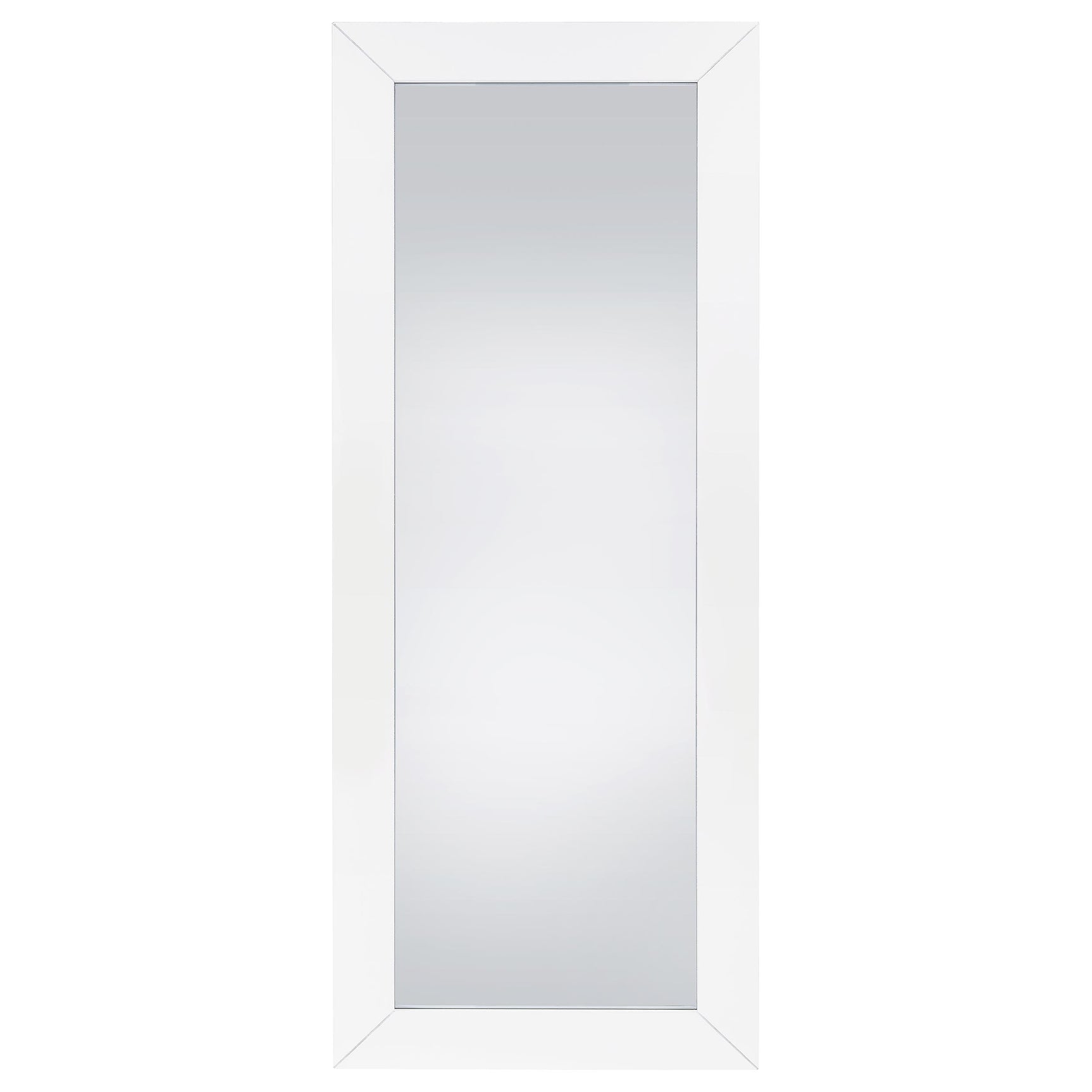 Cadence Tempered Glass Full Length Mirror White High Gloss - Tampa Furniture Outlet