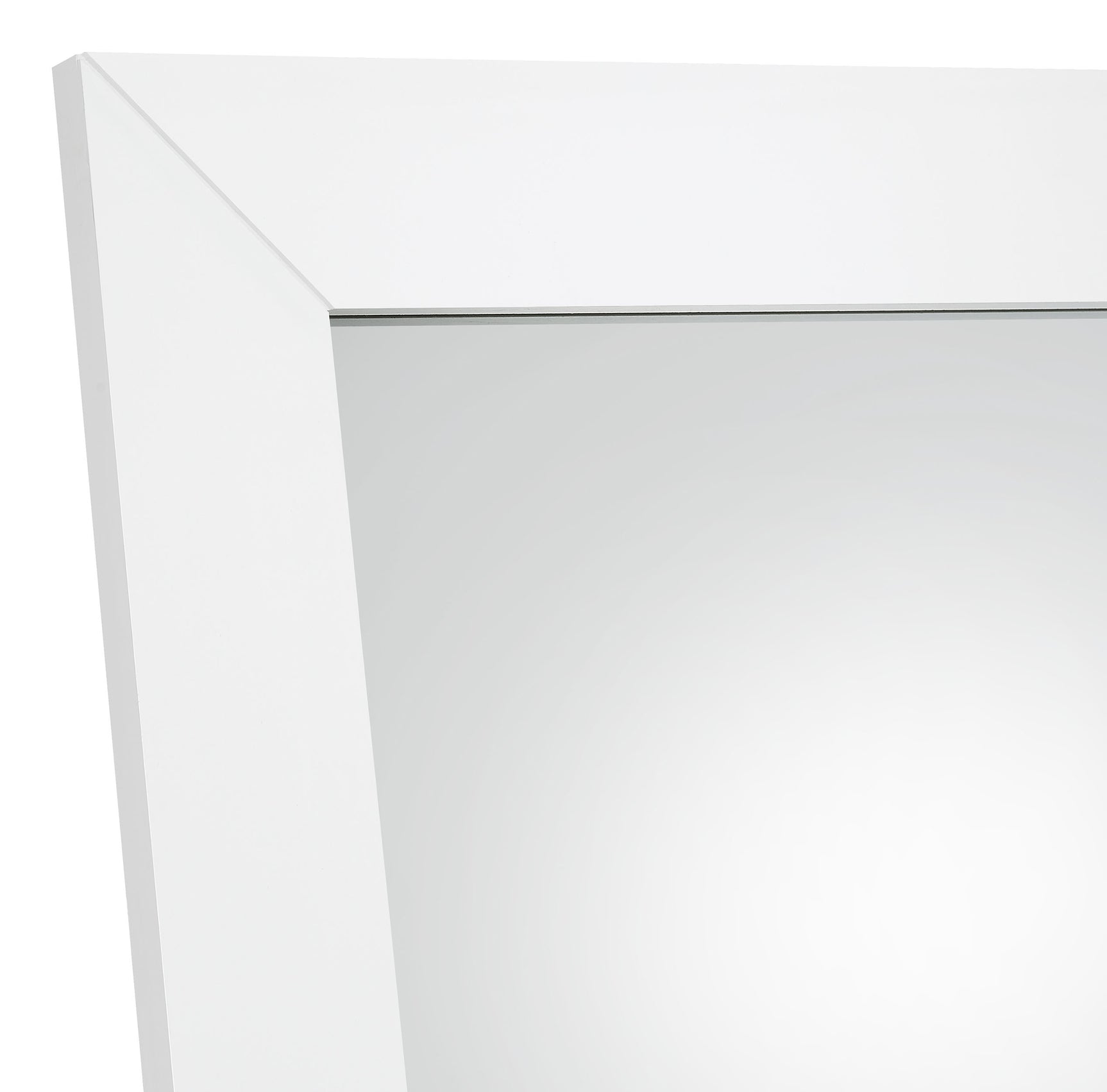 Cadence Tempered Glass Full Length Mirror White High Gloss - Tampa Furniture Outlet