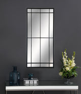 Annetta 24 x 52 Inch Window Pane Wall Mirror Black - Tampa Furniture Outlet