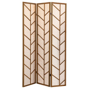Tampa Furniture Outlet - Coaster - Mila 3-Panel Room Divider Folding Shoji Screen Walnut - 962923