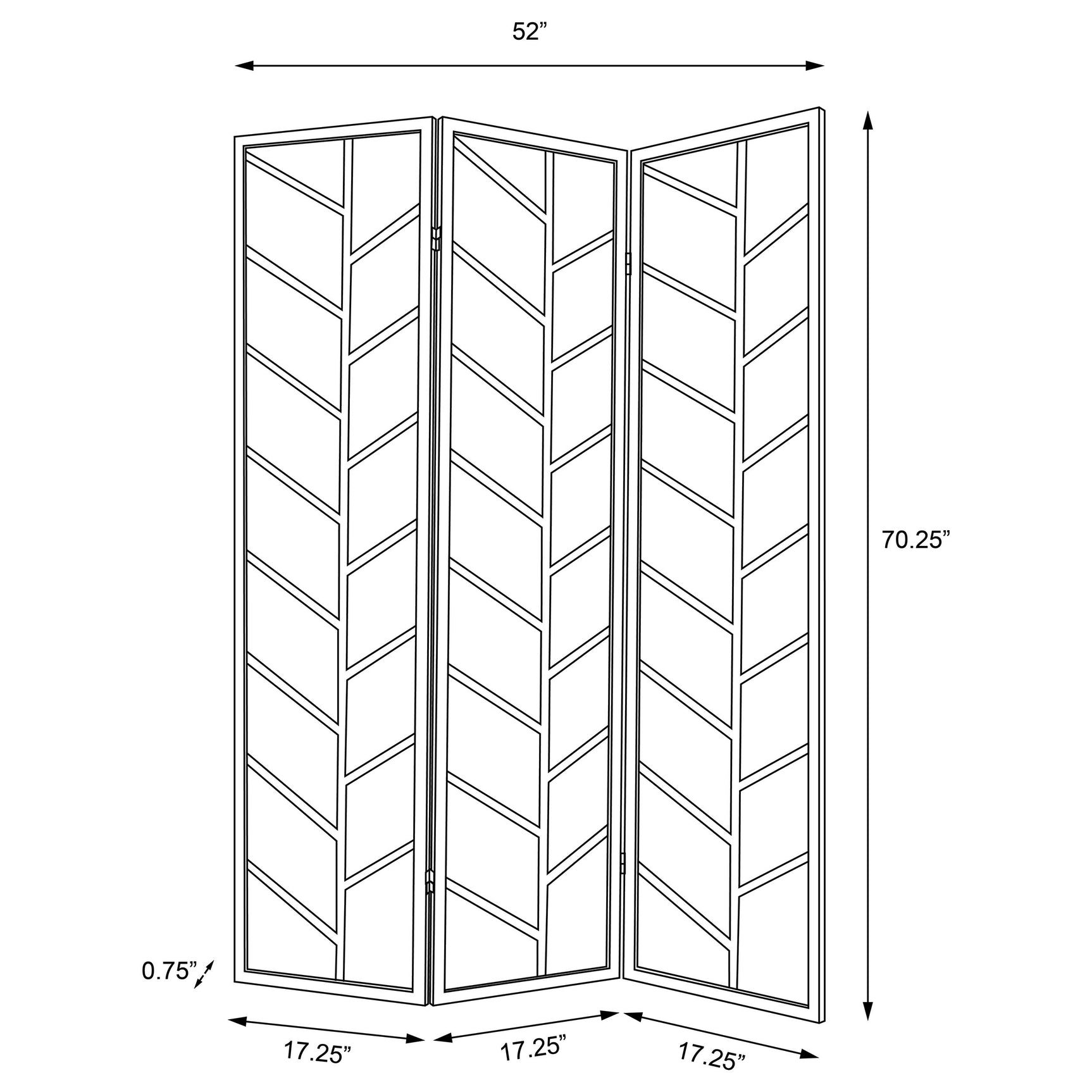 Mila 3-Panel Room Divider Folding Shoji Screen Walnut - Tampa Furniture Outlet