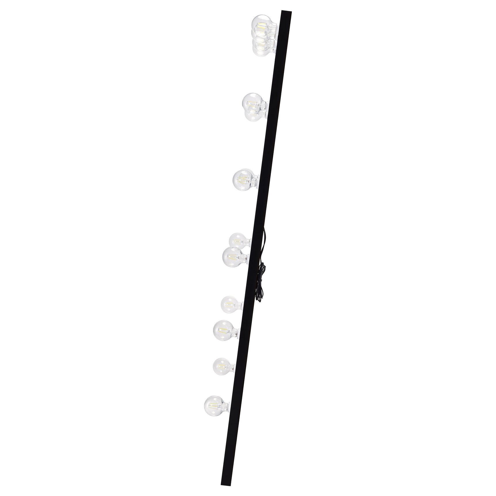 Zayan 32 x 71 Inch Floor Mirror LED Lighting Black Gloss - Tampa Furniture Outlet