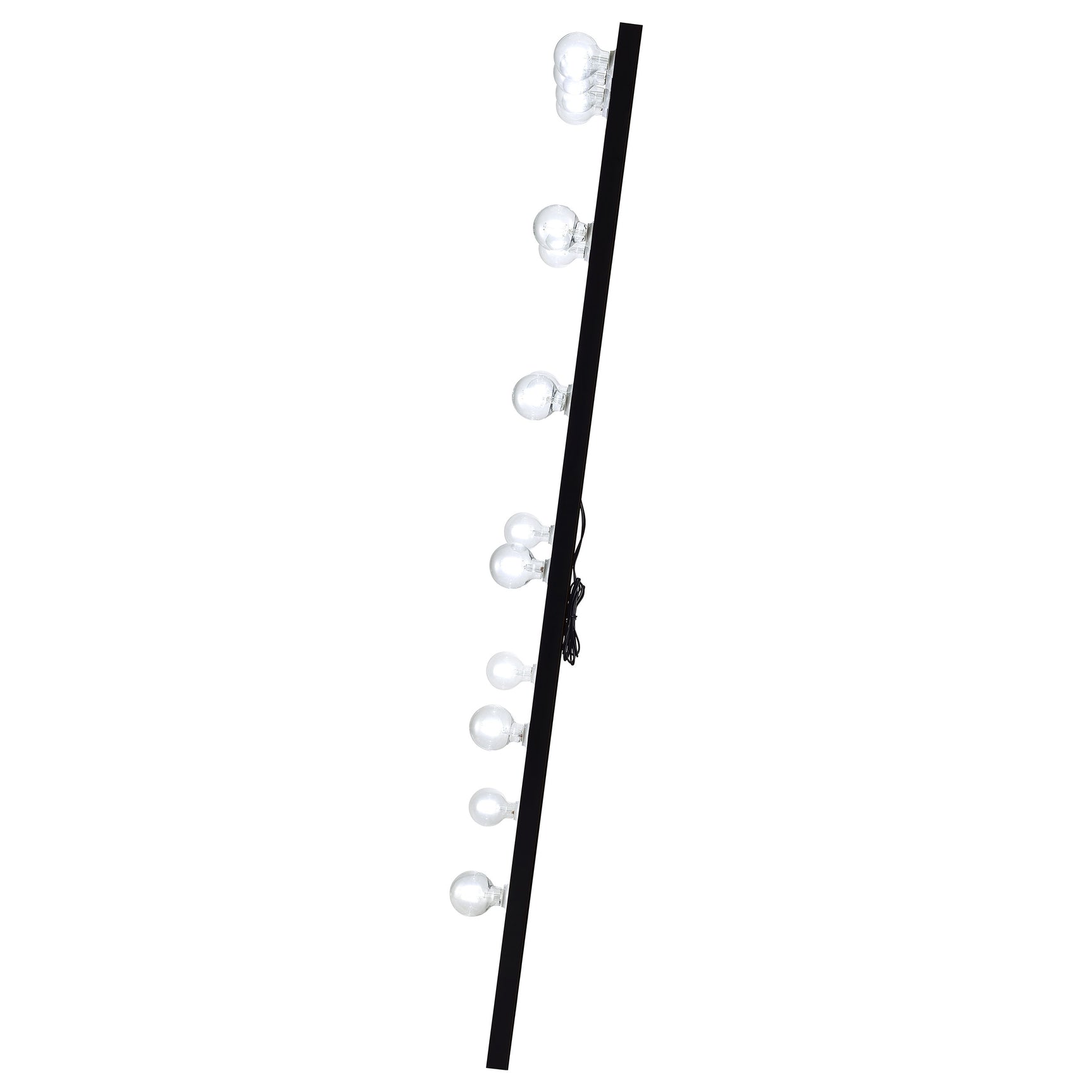 Zayan 32 x 71 Inch Floor Mirror LED Lighting Black Gloss - Tampa Furniture Outlet