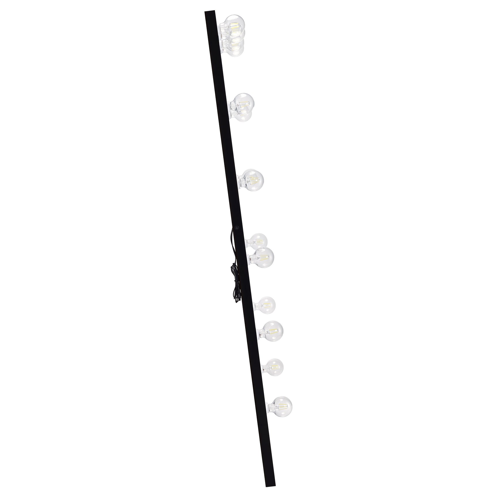 Zayan 32 x 71 Inch Floor Mirror LED Lighting Black Gloss - Tampa Furniture Outlet
