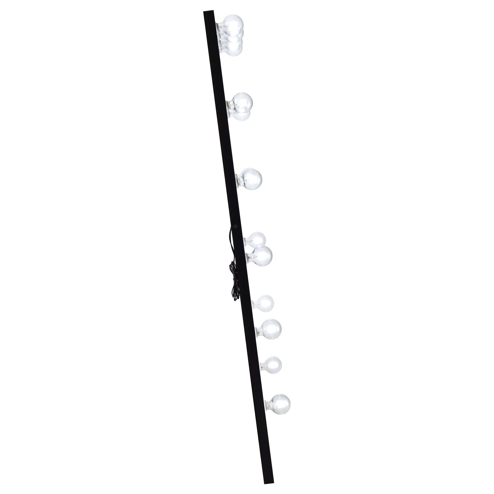 Zayan 32 x 71 Inch Floor Mirror LED Lighting Black Gloss - Tampa Furniture Outlet
