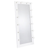 Tampa Furniture Outlet - Coaster - Zayan 32 x 71 Inch Floor Mirror LED Lighting White Gloss - 969558