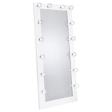 Zayan 32 x 71 Inch Floor Mirror LED Lighting White Gloss - Tampa Furniture Outlet