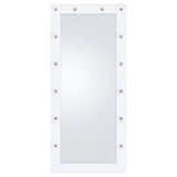 Zayan 32 x 71 Inch Floor Mirror LED Lighting White Gloss - Tampa Furniture Outlet