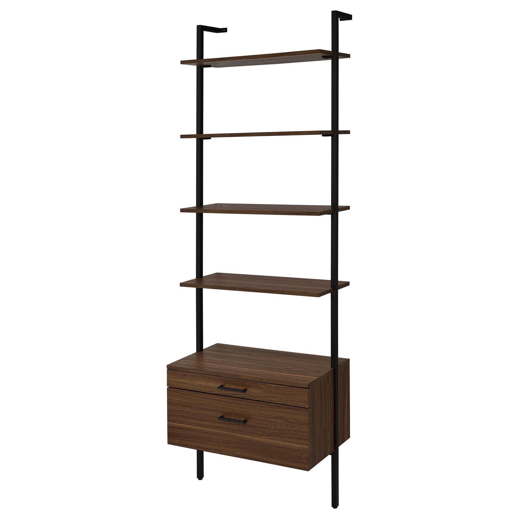 Owens 3-piece 96-inch Wall Mounted Bookshelf Set Walnut - Tampa Furniture Outlet