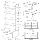 Owens 3-piece 96-inch Wall Mounted Bookshelf Set Walnut - Tampa Furniture Outlet