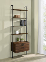 Owens 96-inch 4-shelf Storage Wall Bookshelf Walnut - Tampa Furniture Outlet
