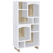 Tampa Furniture Outlet - Coaster - Dalton 65-inch 6-shelf Bookcase White and Distressed Pine - 980075
