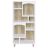 Dalton 65-inch 6-shelf Bookcase White and Distressed Pine - Tampa Furniture Outlet