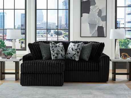 Tampa Furniture Outlet - Ashley Furniture - Midnight-Madness Sectional - RAF 2-Piece Sectional with Chaise / Onyx - 98103S13