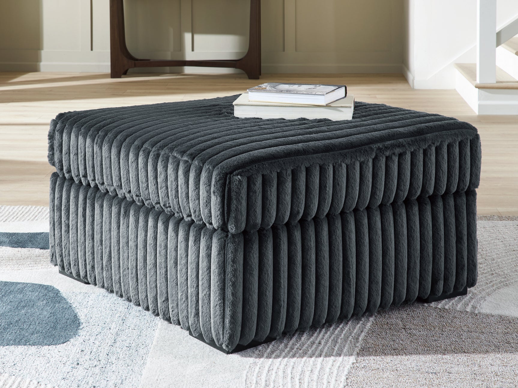 Tampa Furniture Outlet - Ashley Furniture - Midnight-Madness Living Room - Oversized Accent Ottoman / Gunmetal - 9810508
