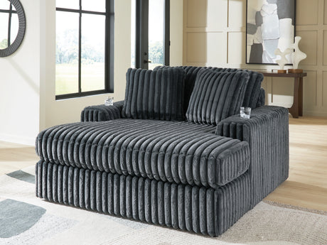 Tampa Furniture Outlet - Ashley Furniture - Midnight-Madness Living Room - Oversized Chaise / Gunmetal - 9810515