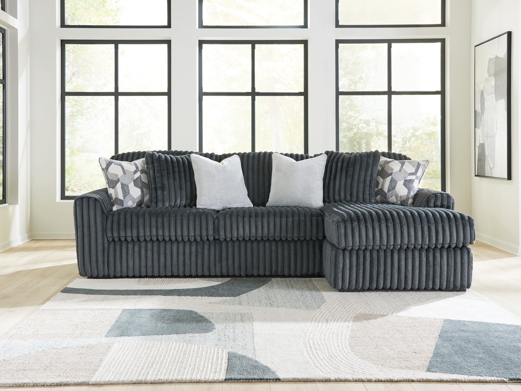 Tampa Furniture Outlet - Ashley Furniture - Midnight-Madness Sectional - LAF 2-Piece Sectional Sofa Chaise / Gunmetal - 98105S3