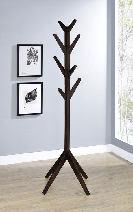 Margaret Solid Wood Coat Rack Clothing Hanger Cappuccino - Tampa Furniture Outlet