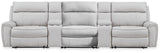 Tampa Furniture Outlet - Ashley Furniture - Social Pointe Sectional - 5-Piece Reclining Sectional with Storage Consoles / Pearl/Ash - PC98802S39