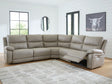 Tampa Furniture Outlet - Ashley Furniture - Narwhal Place Sectional - 6-Piece Reclining Sectional with Storage Console / Pebble - PC99201S36
