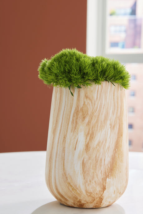 Tampa Furniture Outlet - Ashley Furniture - Cammen Vase - Vase / Tan/White - A2000646