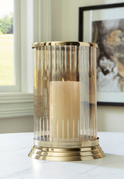 Tampa Furniture Outlet - Ashley Furniture - Aavinson Candle Holder - Candle Holder / Amber/Gold Finish - A2000687