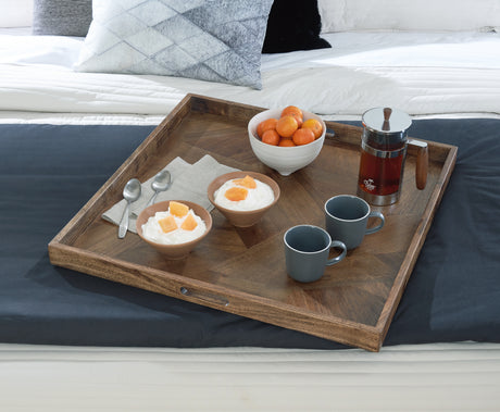 Tampa Furniture Outlet - Ashley Furniture - Heddford Tray - Tray / Brown - A2000722